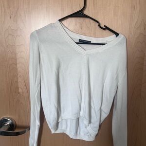 White V-Neck Sweater